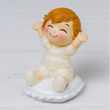 Figura bebê pop & fun sentado para bolo de batizado barato