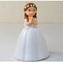 Figura comunhão vestido longo menina e coroa