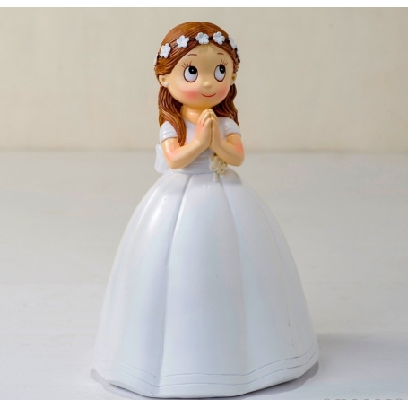 Figura comunhão vestido longo menina e coroa