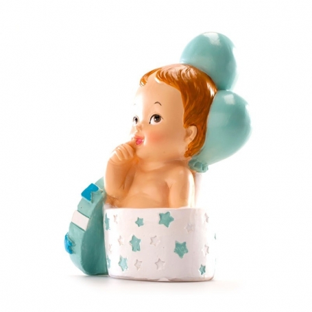 Figura de Bebê em Caixa Lembrança de Batizado e Decoração Especial