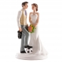 Figurinha casal de noivos futebol para bolo de casamento originais