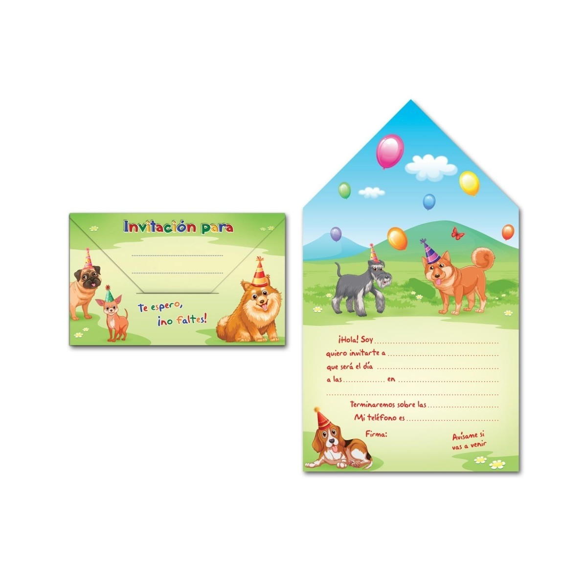 Convite do envelope do cão