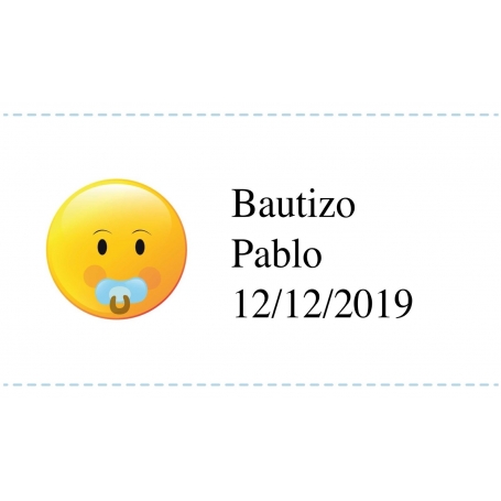 Autocolante personalizado batizado de emoji